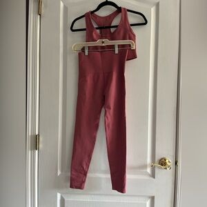 Pink Bra+Leggings Seamless Workout Set